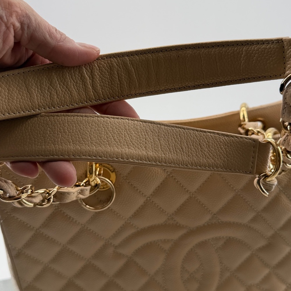 Chanel Beige Quilted Grand Shopping GST Tote Bag - Picture 13 of 13